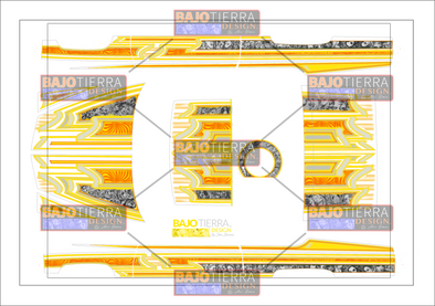 Cadillac Yellow & Orange 1/10 Redcat Lowrider Livery Kit - Artist: Steve Barrera