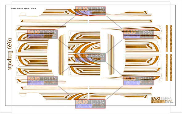 1959 Orange 1/10 Redcat Impala Lowrider Livery Kit - Artist: Steve Barrera