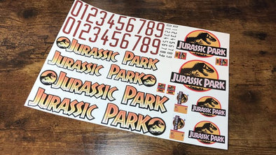 Jurassic Park - JP001 Decal Kit - 1/18, 1/24, 1/10 & 1/5 Scale - Explorer Version