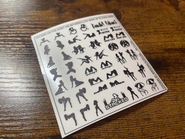 Scale RC Sticker Sheet - Girls - Mudflap Girls - 1/18 - 1/6 Scale Options