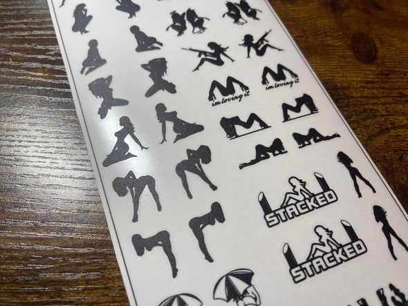 Scale RC Sticker Sheet - Girls - Mudflap Girls - 1/18 - 1/6 Scale Options