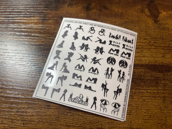 Scale RC Sticker Sheet - Girls - Mudflap Girls - 1/18 - 1/6 Scale Options