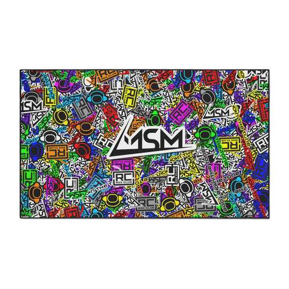 Heavy Duty Floor Mat - MSM Sticker Bomb - with RC Box Club & On The Tone