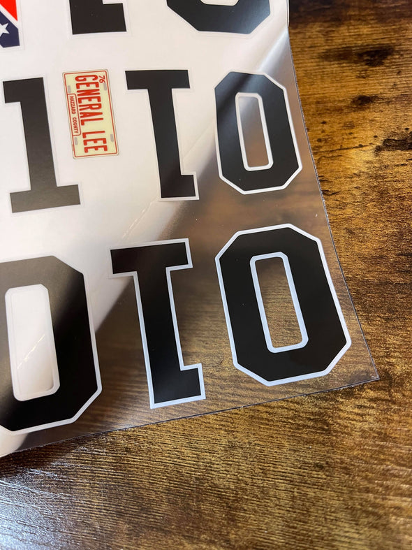 1/5 Scale Dukes of Hazzard Decal Kit (On Clear - Not Pre-Cut) FOR OUTSIDE OF BODY