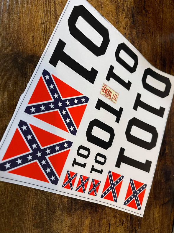 1/5 Scale Dukes of Hazzard Decal Kit (On Clear - Not Pre-Cut) FOR OUTSIDE OF BODY
