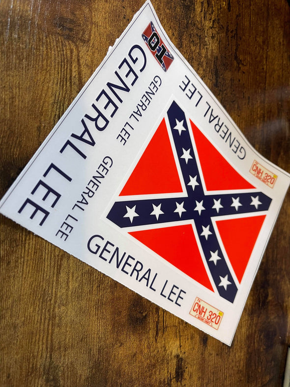 1/5 Scale Dukes of Hazzard Decal Kit (On Clear - Not Pre-Cut) FOR OUTSIDE OF BODY