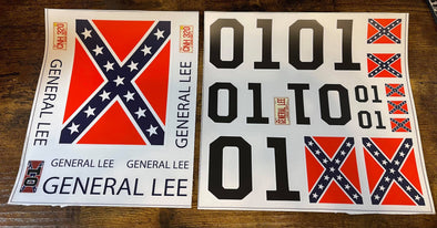 1/5 Scale Dukes of Hazzard Decal Kit (On Clear - Not Pre-Cut) FOR OUTSIDE OF BODY