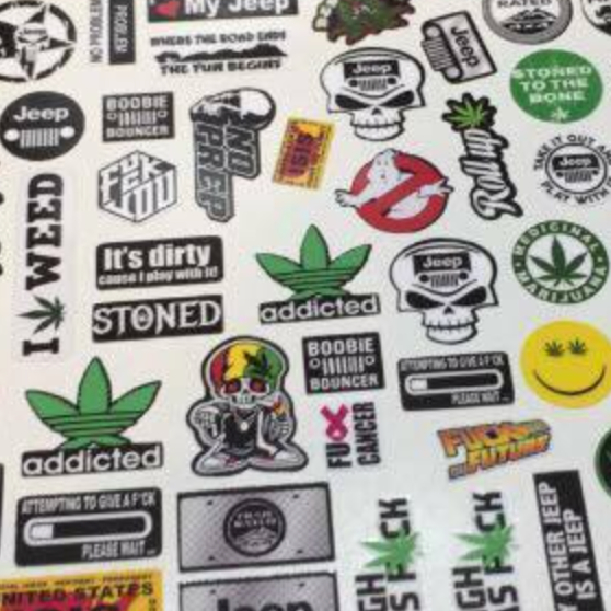 1/18, 1/24 or 1/10 Scaled RC stickers decals - Weed 420 Jeep