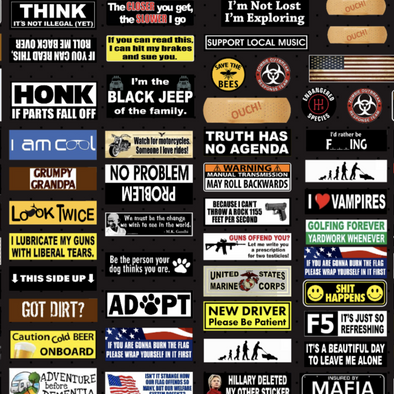 1/6 to 1/18 Options - 71 Scaled RC bumper stickers