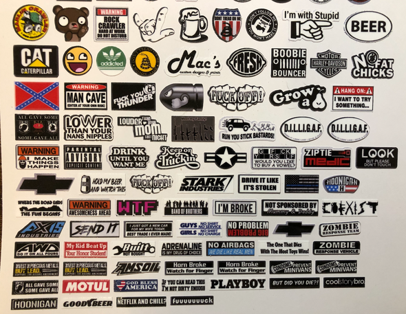 1/24 - 1/18 scale - 137 Scaled RC Sticker Sheet