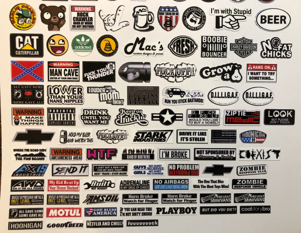 137 Scaled RC Sticker Sheet 1/10-1/8 and even good for small scale on 1/5-1/6