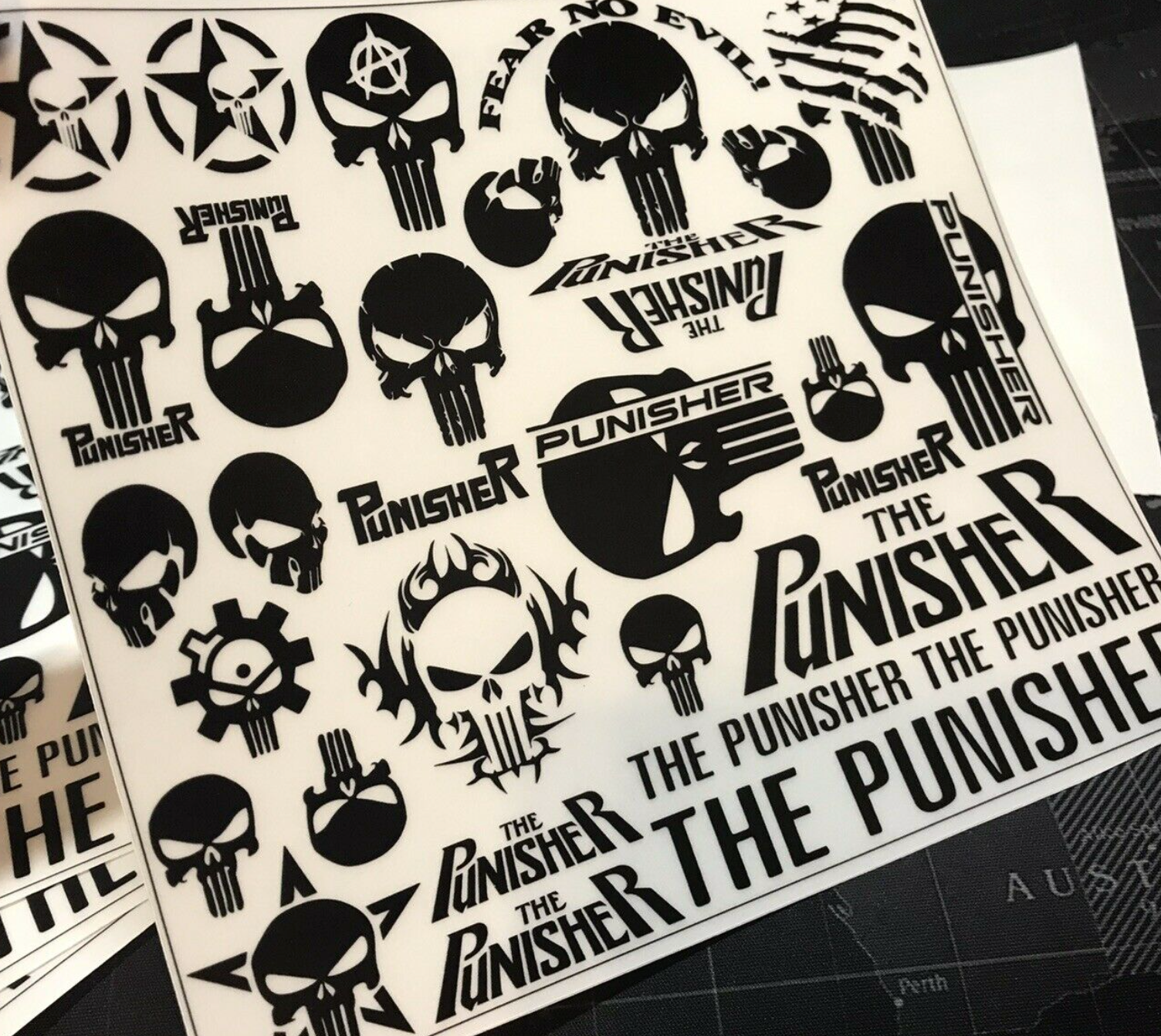 Punisher Stickers - Black