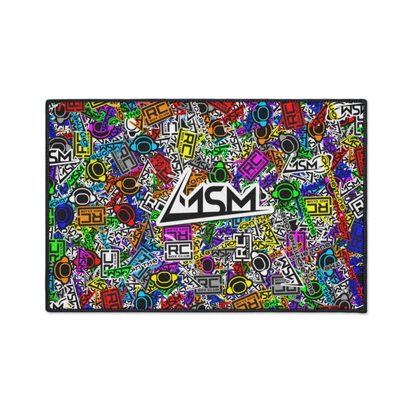 Heavy Duty Floor Mat - MSM Sticker Bomb - with RC Box Club & On The Tone