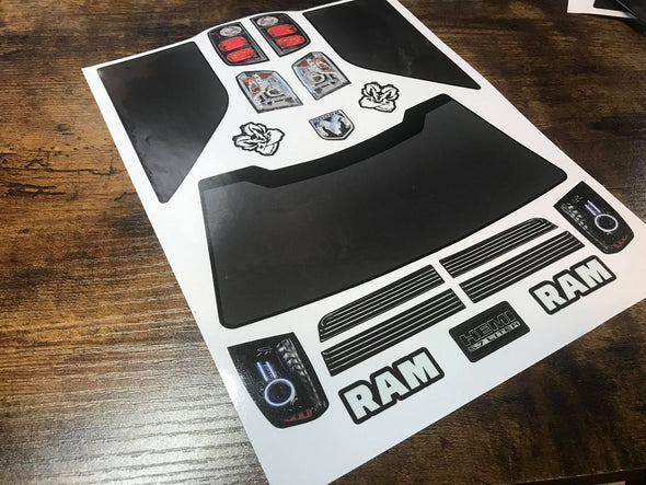 Dodge Unbreakable Body STICKER sheet for Traxxas X-MAXX