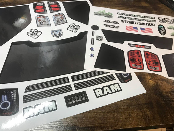 Dodge Unbreakable Body STICKER sheet for Traxxas X-MAXX