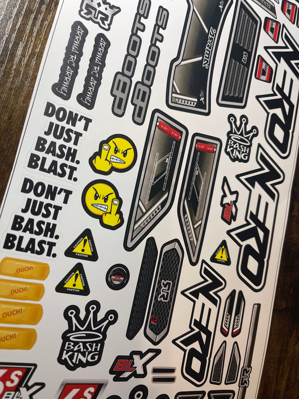 Body Decals (Only) for Arrma 1/8 Nero (Unbreakable body also)