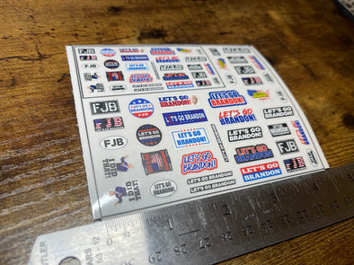 1/18, 1/24 to 1/10 Let’s Go Brandon / FJB sticker sheet