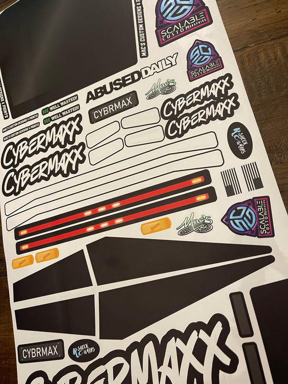 Unbreakable CyberTruck Body STICKER sheet for Traxxas X-MAXX