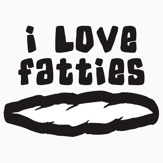 I Love Fatties Sticker (Black Color)
