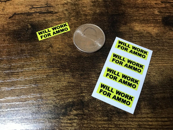 Set of 4 - WILL WORK FOR AMMO 1in wide pre cut RC bumper Stickers