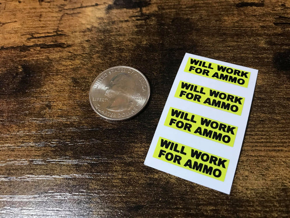 Set of 4 - WILL WORK FOR AMMO 1in wide pre cut RC bumper Stickers